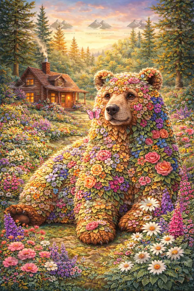 Bear Botanimal, Digital Poster Digital Download