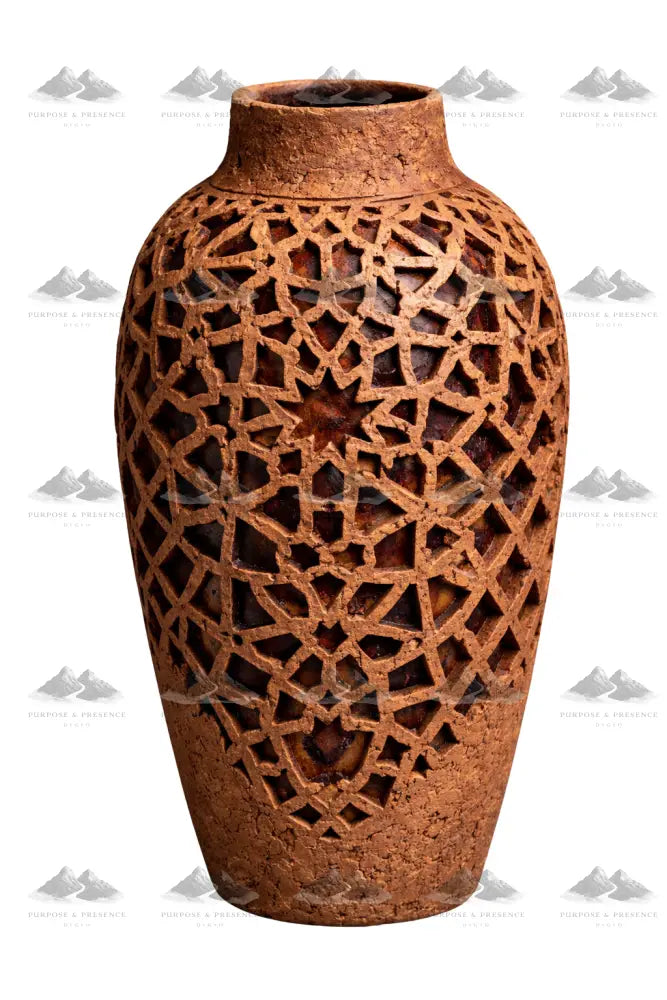 Earthen Lattice Vessel / Vasija de Celosía Terrenal / Vaso de Treliça Terrena Digital Artwork