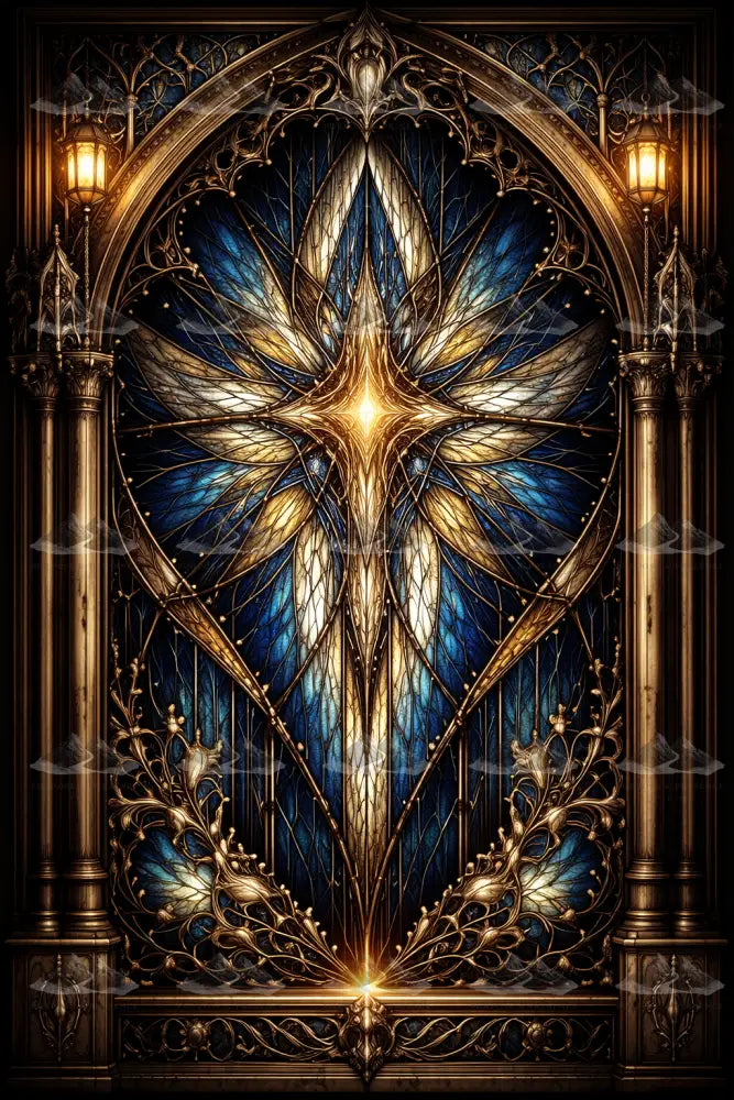 Golden Cross, Lumindal Print Digital Poster