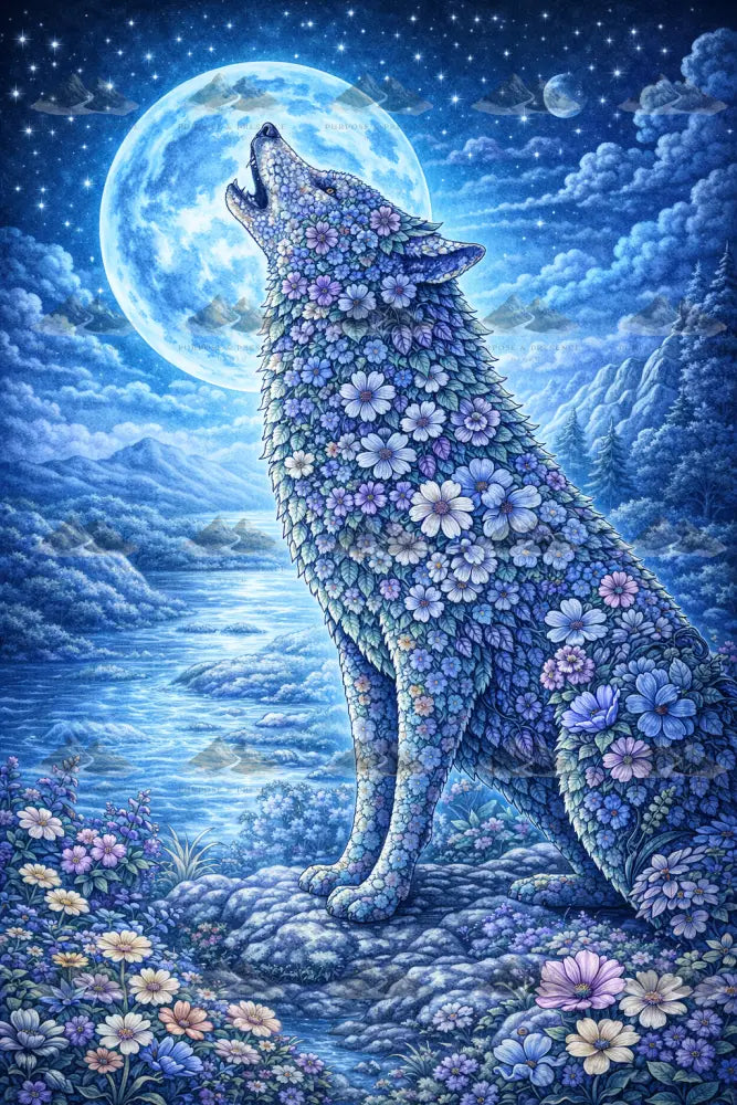 Wolf Botanimal, Digital Poster Digital Download